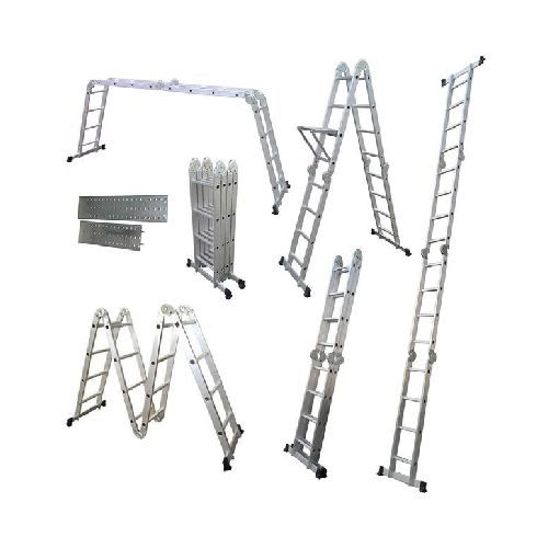 Escalera Multi función, en aluminio 4 tramos de 5 escalones, 5 posiciones • GoStore