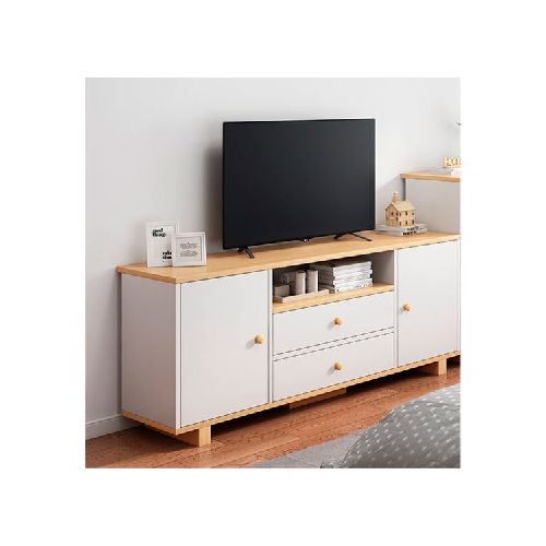 Rack TV Madera Natural/Blanco 120x30x54 cm • GoStore