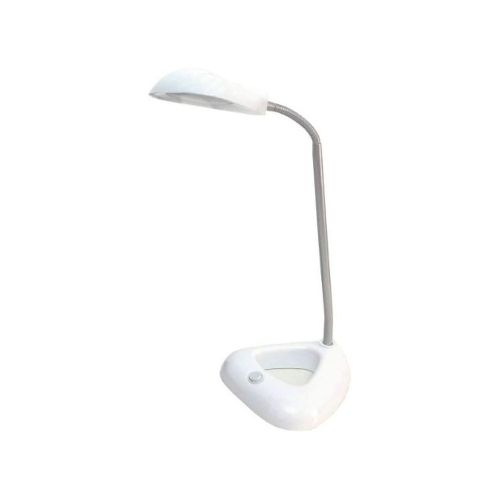 Lámpara Portatil De Mesa Led Flexible Blanca Base Triangulo - Lamparas Uy