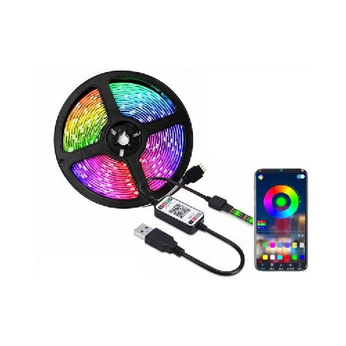 Cinta Tira Luces Led 5050 Rgb 5 Mts Bluetooth Usb