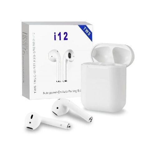 Auriculares Inalámbricos I12 TWS ( Blanco y Negro )