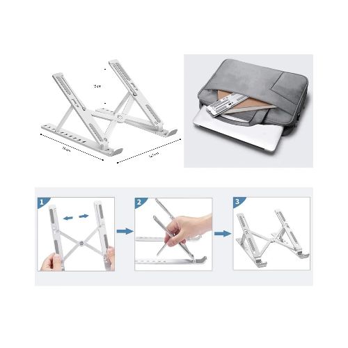 Soporte laptop regulable en altura - Plateado — Mis Petates