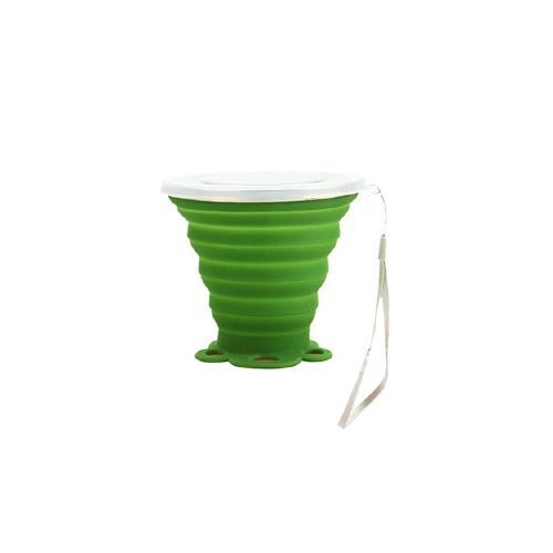 Vaso de silicona plegable con tapa - Verde — Mis Petates