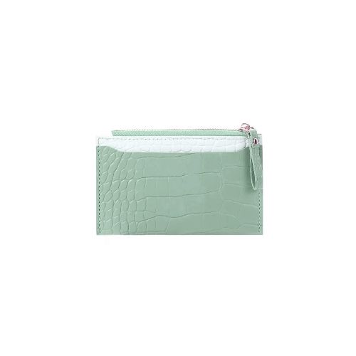 Monedero croco tarjetero bicolor - Verde — Mis Petates