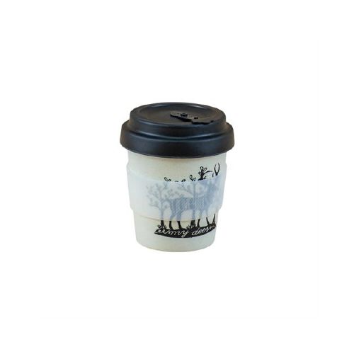 Vaso 350 ml con agarre de silicona - Negro Con Reno — Mis Petates