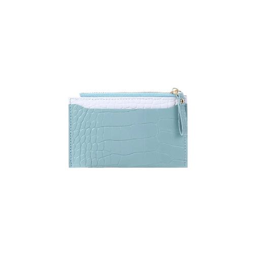 Monedero croco tarjetero bicolor - Celeste — Mis Petates