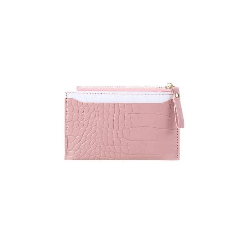 Monedero croco tarjetero bicolor - Rosado — Mis Petates