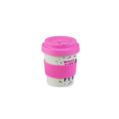 Vaso 350 ml con agarre de silicona - Rosado Con Llama — Mis Petates