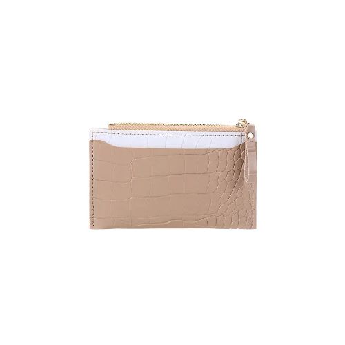 Monedero croco tarjetero bicolor - Beige — Mis Petates