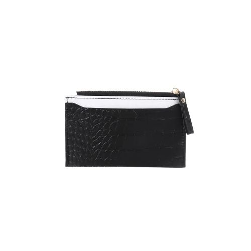 Monedero croco tarjetero bicolor - Negro — Mis Petates