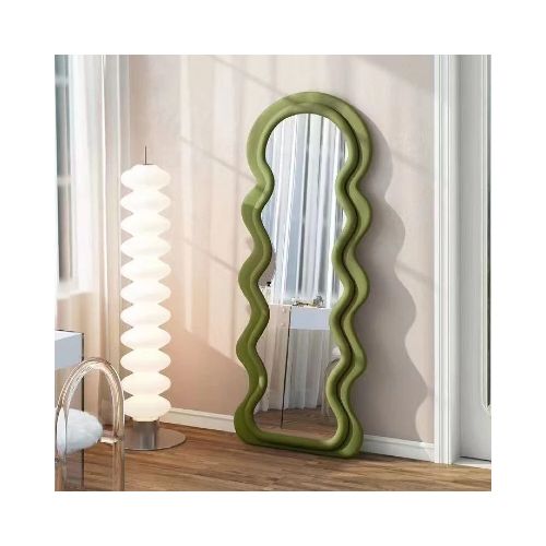 Espejo zig zag doble borde en tela 160 cm x 60 cm - Verde — Mis Petates