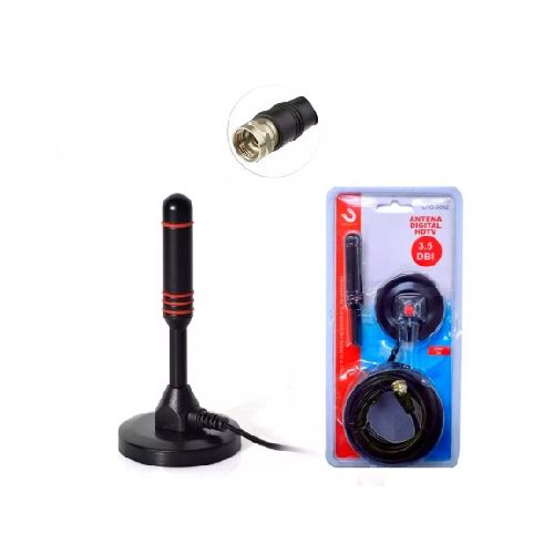 ANTENA DIGITAL PARA TV INTERIOR EXTERIOR MAGNETICA CON BASE DW226-DW226