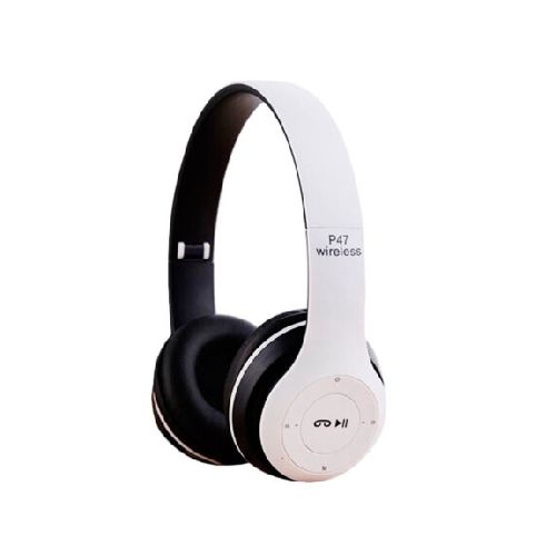 AURICULARES INALAMBRICOS BLUETOOTH VINCHA P47 ECONOMICOS BLANCOS DW1692-DW1692