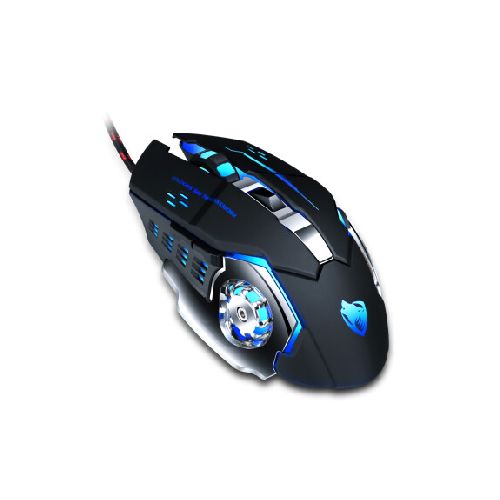 MOUSE GAMER CON CABLE TWOLF V6 BLACK SILVER CONSV6BK-CONSV6BK