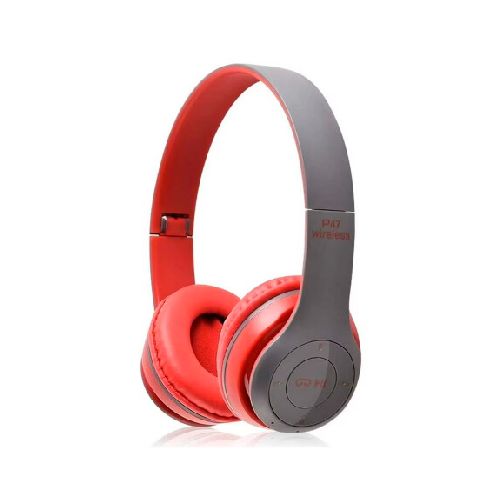 AURICULARES INALAMBRICOS BLUETOOTH VINCHA P47 ECONOMICOS ROJOS DW1694-DW1694