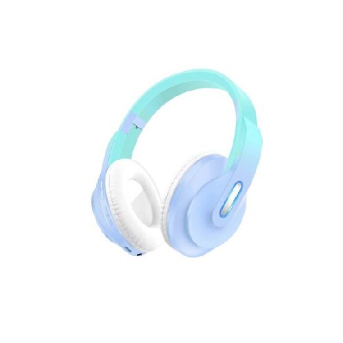 AURICULARES INALAMBRICOS BLUETOOTH VINCHA XY229BT INFANTILES CELESTES CON LUCES DW238-DW238