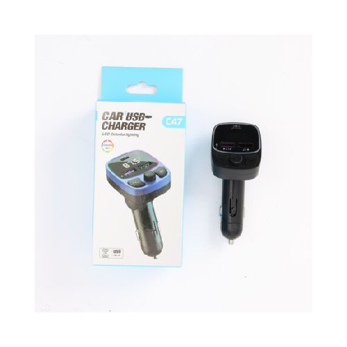 TRANSMISOR FM PARA AUTO C47 BT USB MP3 CARGADOR 3.1A DW083-DW083