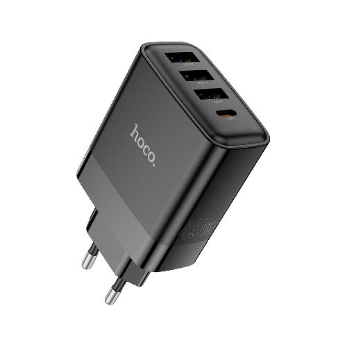 CARGADOR DE PARED 1 USB-C/3 USB-A HOCO C127A EU 45W BLACK  