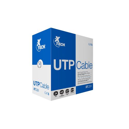 Cable UTP Xtech Network 4 pares Cat6 Gris  