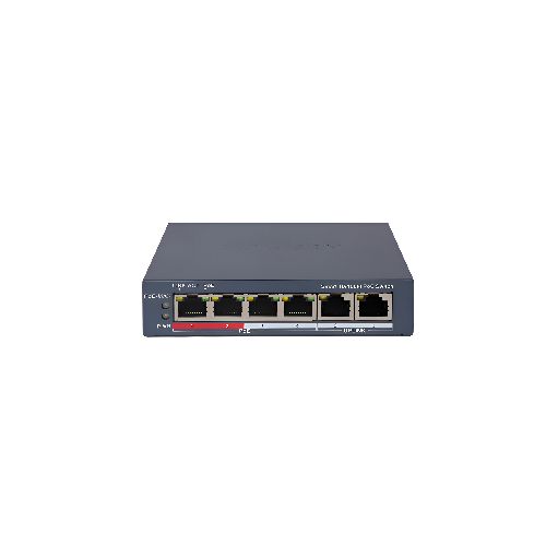 Switch 4 puertos PoE Fast Ethernet Hikvision DS-3E1106P-EI  