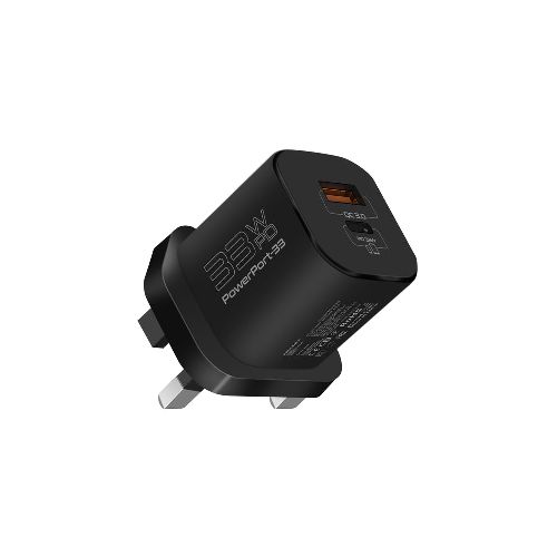 CARGADOR PARED 33W USB-C/USB-A QC3.0 PROMATE POWERPORT-33 B  Promate