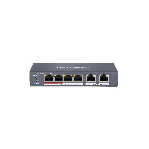 Switch de 6 puertos con 4 poe Hikvision DS-3E0106P-E/M  