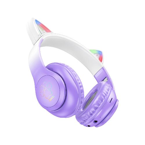 AURICULARES inalambrico HOCO W42 CAT CON OREJAS PURPLE GRAPE  