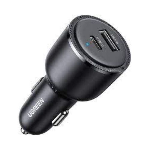 Cargador De Auto Ugreen Usb-c y usb 63w Negro  