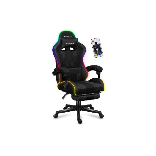 SILLA GAMING HUZARO FORCE 4.7 RGB black MESH con reposapies  