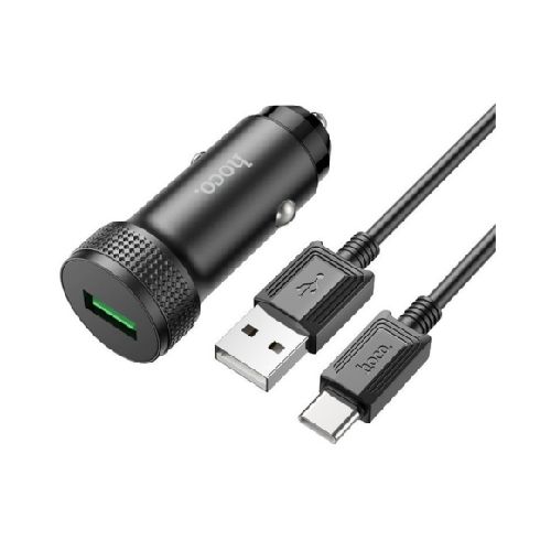 HOCO Z49A CARGADOR DE AUTO LEVEL C/CABLE USB-C 3.0 BLACK  