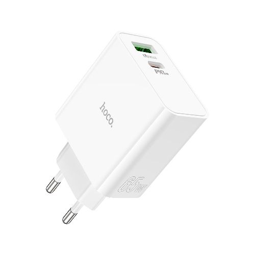 CARGADOR DE PARED 1 USB-C y 1 USB-A HOCO C113A EU 65W WHITE  