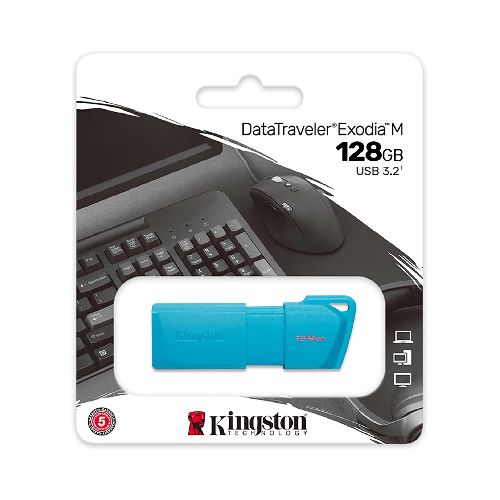 Pendrive USB 3.2 128gb Kingston flash drive Gen 2 Azul  