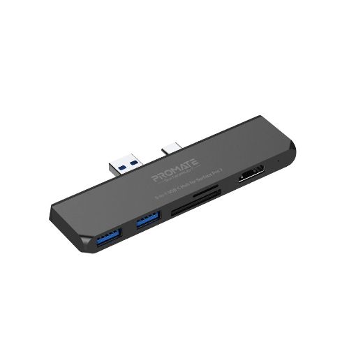 HUB USB-C PROMATE SURFACEHUB-7 HDMI/2USB/SD/MICROSD BLACK  Promate