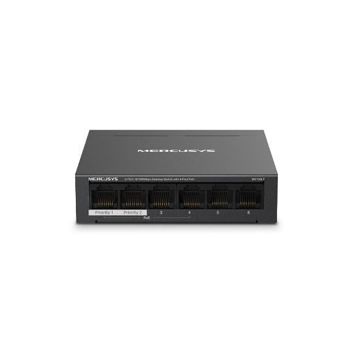 Switch 6 puertos Mercusys Ms106lp 10/100mbps 4 Poe+  