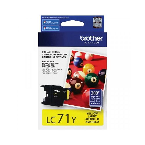 CARTUCHO DE TINTA BROTHER AMARILLO LC71Y PARA MFCJ430W-MFCJ8  Brother