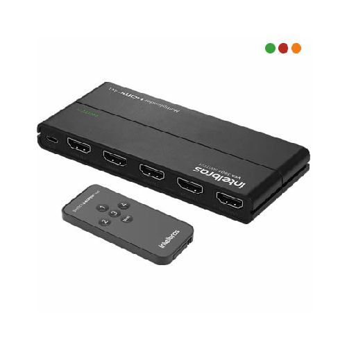 SWITCH HDMI 4 EN 1 INTELBRAS 4K VEX 3004 Remoto  Intelbras