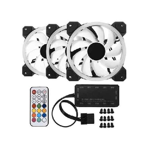 Kit 3 fan Rgb + Hub + Control Remoto Perseo  