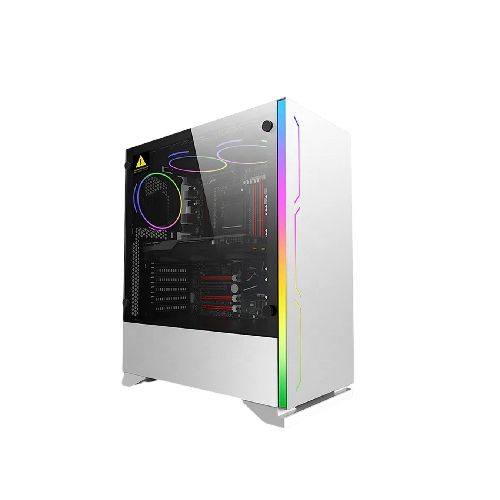 Gabinete Gamer Shot SUP-8335 Blanco Vidrio Templado con RGB  