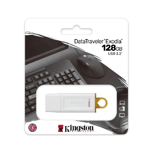 Pendrive USB 3.2 128 GB Kingston DataTraveler Exodia Blanco  