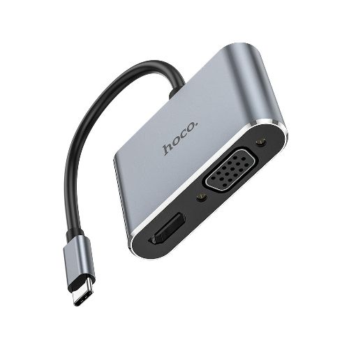 HUB USB-C A HDMI/VGA/USB 3.0 HOCO HB30 METAL GREY  