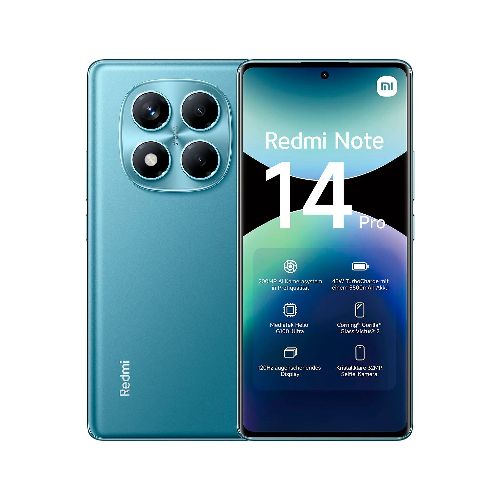 Xiaomi Redmi Note 14 PRO de 6.67' AMOLED 256GB 8GB RAM Cámara 200Mpx Ultra Gran Angular - Ocean Blue