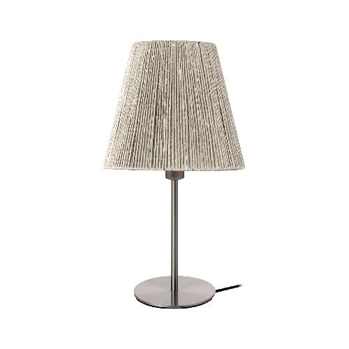 Lámpara de Mesa con Pantalla de Cuerdas de Sisal y Base de Metal, Rosca E27 - Beige