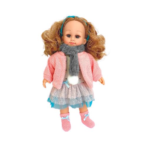 Muñeca de Colección 40cm de Altura Fabricada en Silicona y Tela Suave, Se Puede Peinar, Canta y Su Ropa es Cambiable - Diseño 084