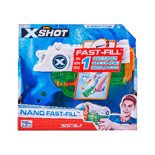 Pistola de Agua X-SHOT Nano Fast-Fill Depósito de 100ml con Llenado Rápido y 9m de Alcance