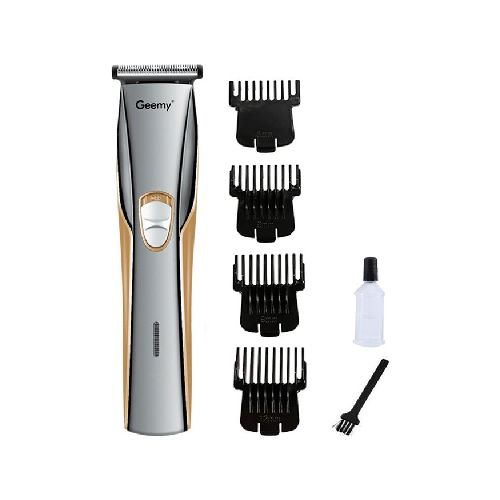 Corta Pelo GEEMY GM-6571 Inalámbrica Batería Recargable + 4 Peines y Accesorios - Dorado