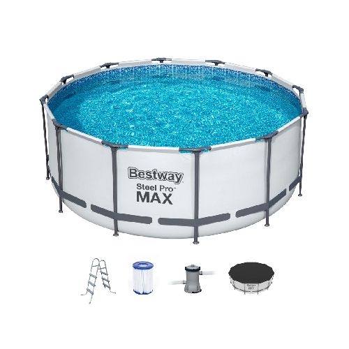 Piscina Estructural Bestway Steel Pro MAX 10250L 3.66m x 1.22m con Filtro Bomba Escalera y Tapa