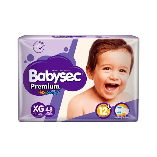 Pañales Babysec Premium Flexiprotect Talle XG x48 Unidades