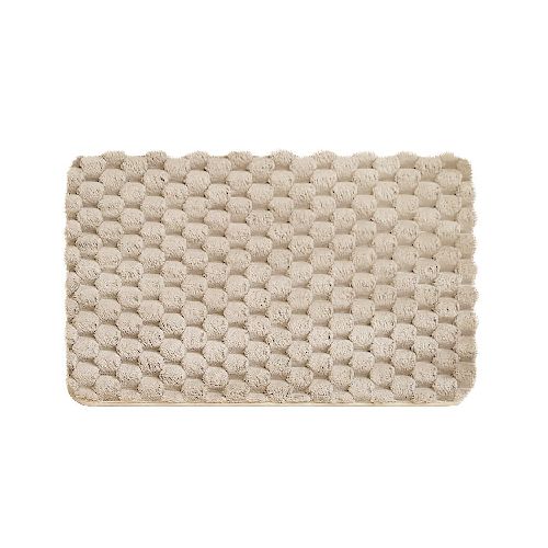 Alfombra de Baño de Microfibra Suave y con Base Antideslizante 60x40cm - Beige