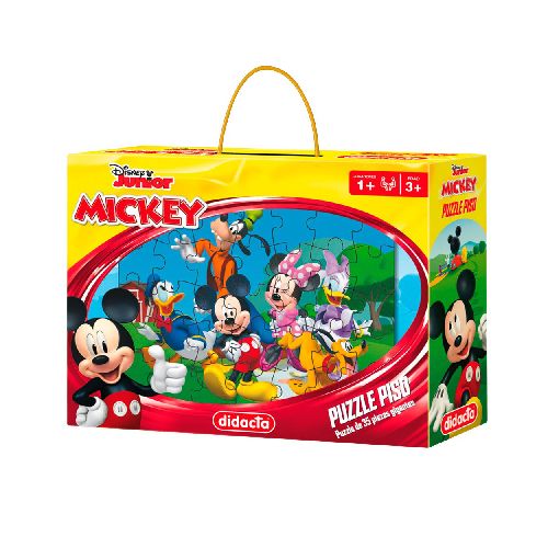 Puzzle Piso DIDACTA Diseño MICKEY 60x44cm Super Resistente 35 Piezas Gigantes