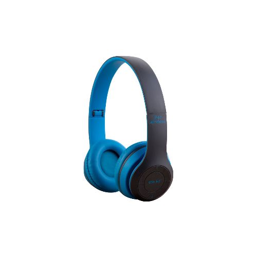 Auriculares Bluetooth P47 Batería Recargable Ranura MicroSD Radio FM - Azul